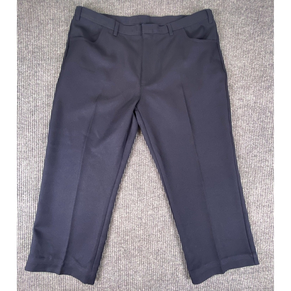 John Blair Dress Pants Mens 44S Black Flat Front Classic Trousers Professional